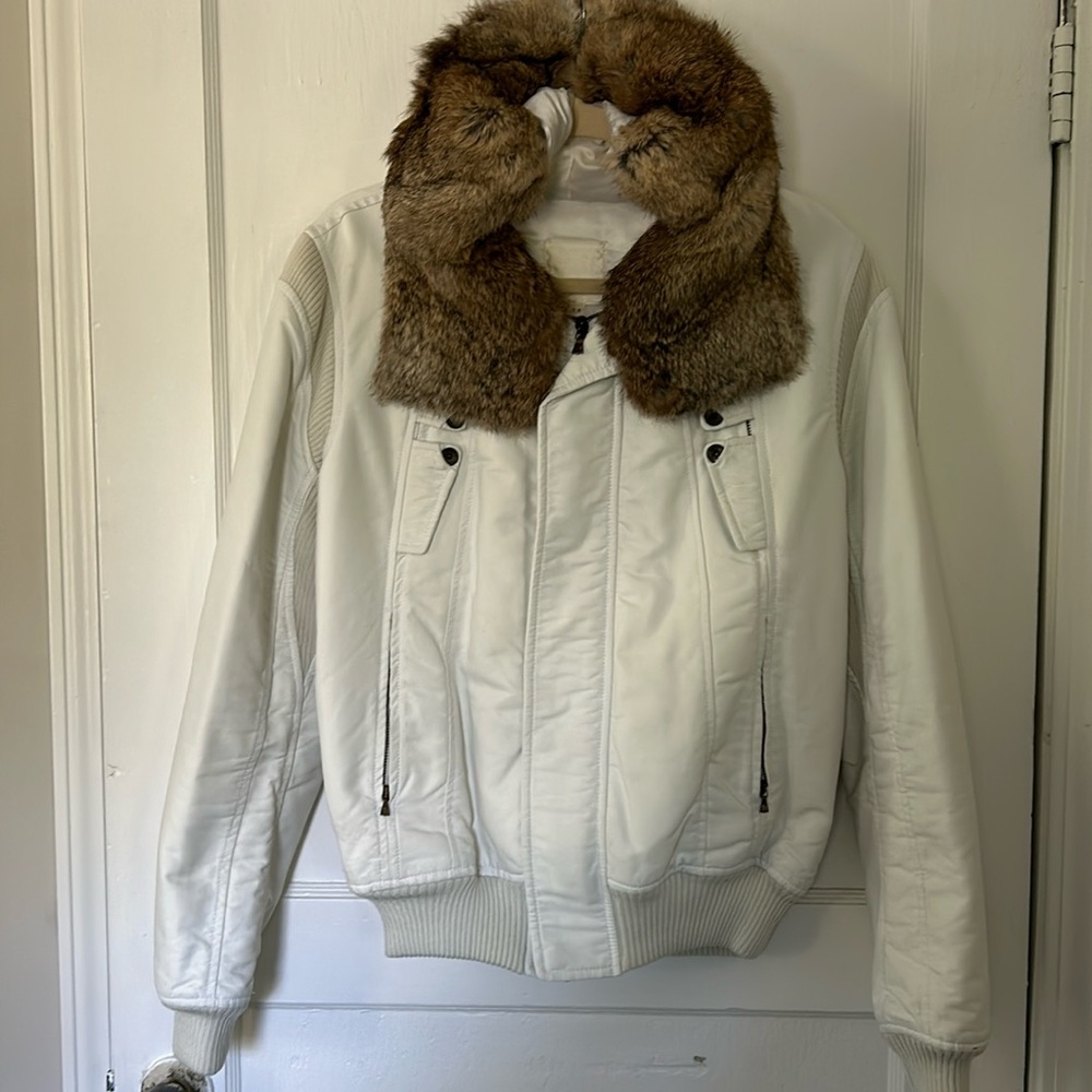 DIESEL white label men’s fur lined hooded jacket.